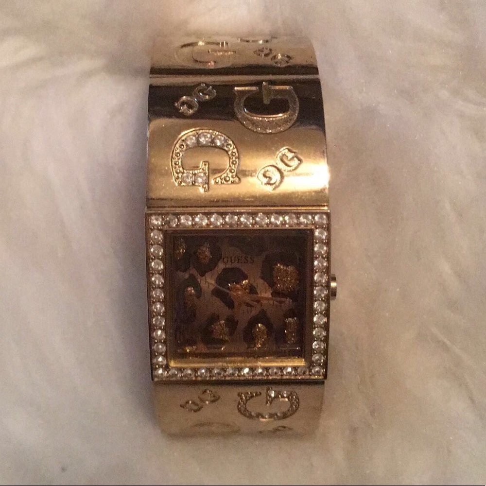 Guess leopard watch